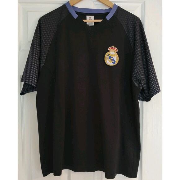 Men's Real Madrid Black Team Logo Soccer Jersey - XL - Picture 1 of 4